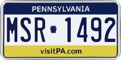 PA license plate MSR1492