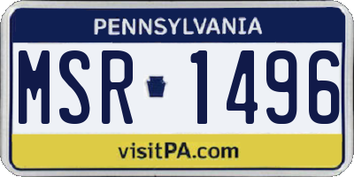 PA license plate MSR1496