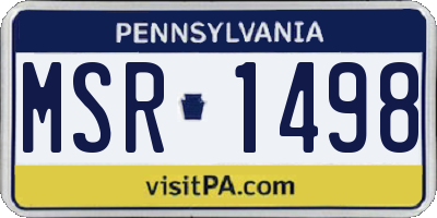 PA license plate MSR1498