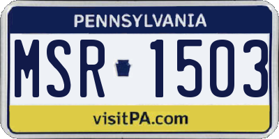 PA license plate MSR1503