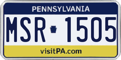 PA license plate MSR1505