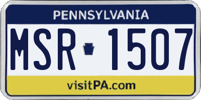 PA license plate MSR1507