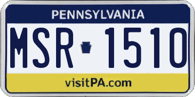 PA license plate MSR1510