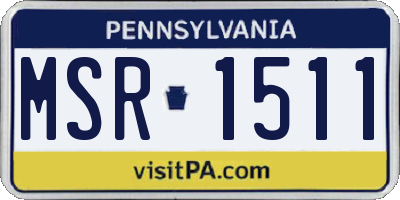 PA license plate MSR1511