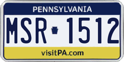 PA license plate MSR1512