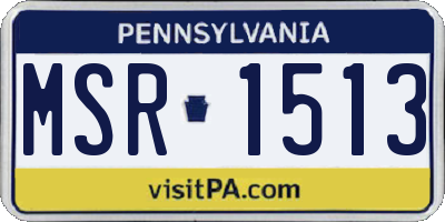 PA license plate MSR1513