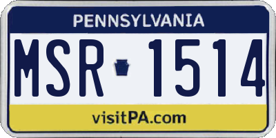 PA license plate MSR1514