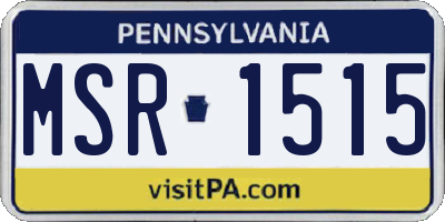 PA license plate MSR1515