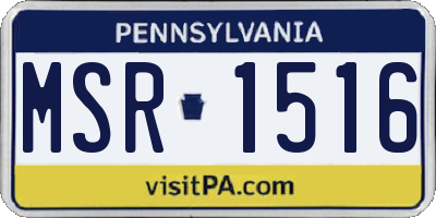 PA license plate MSR1516