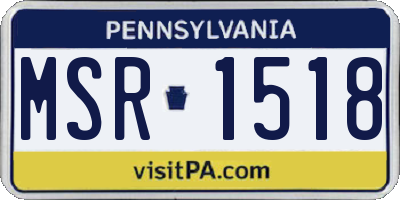 PA license plate MSR1518