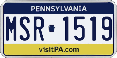 PA license plate MSR1519