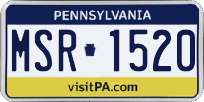 PA license plate MSR1520
