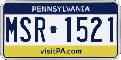 PA license plate MSR1521
