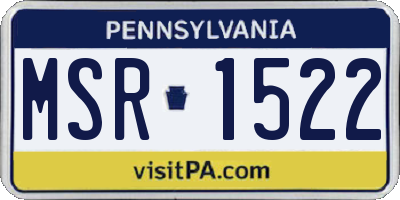 PA license plate MSR1522