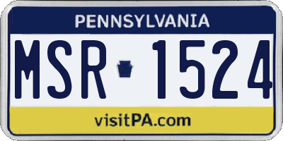 PA license plate MSR1524