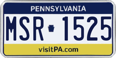 PA license plate MSR1525