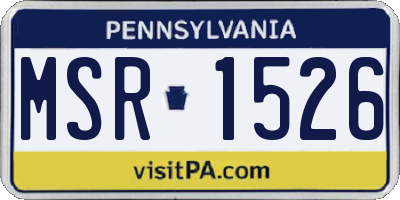PA license plate MSR1526