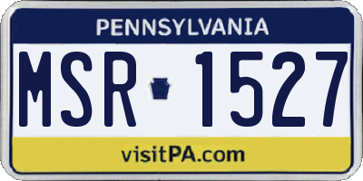 PA license plate MSR1527