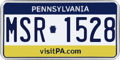 PA license plate MSR1528