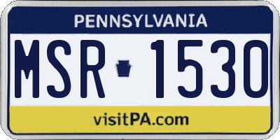 PA license plate MSR1530