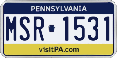 PA license plate MSR1531