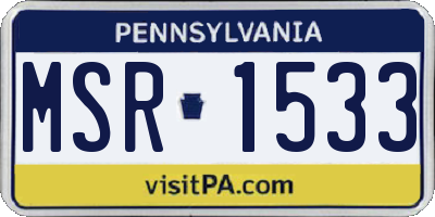 PA license plate MSR1533
