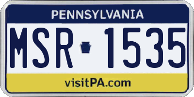 PA license plate MSR1535