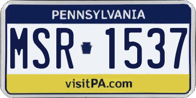 PA license plate MSR1537