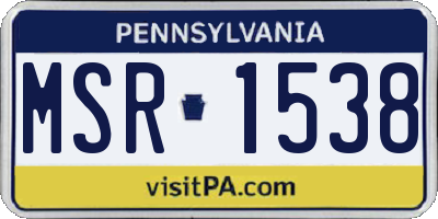 PA license plate MSR1538