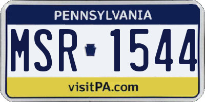 PA license plate MSR1544