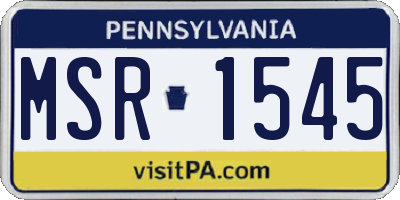 PA license plate MSR1545