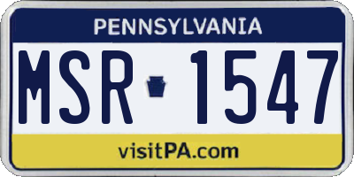 PA license plate MSR1547