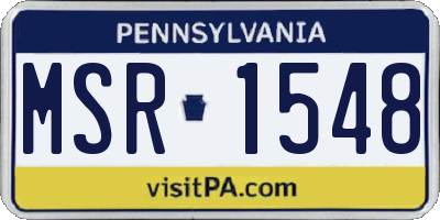 PA license plate MSR1548
