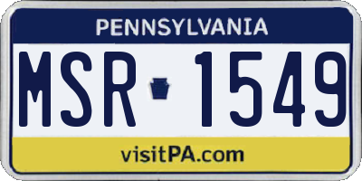 PA license plate MSR1549