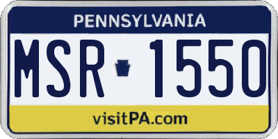 PA license plate MSR1550