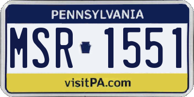 PA license plate MSR1551