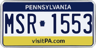 PA license plate MSR1553