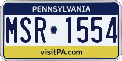 PA license plate MSR1554