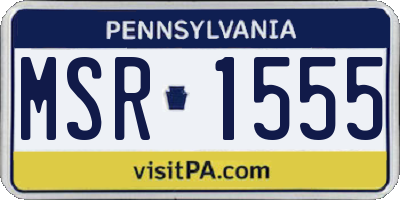 PA license plate MSR1555