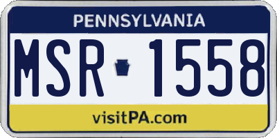 PA license plate MSR1558