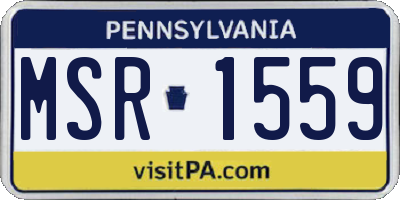 PA license plate MSR1559