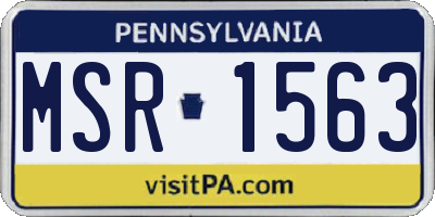 PA license plate MSR1563