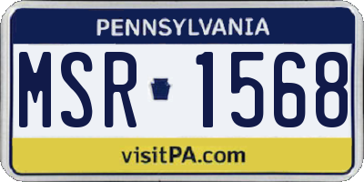 PA license plate MSR1568