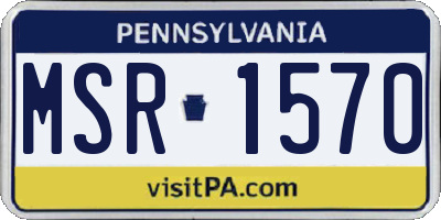 PA license plate MSR1570