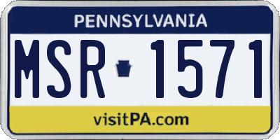 PA license plate MSR1571
