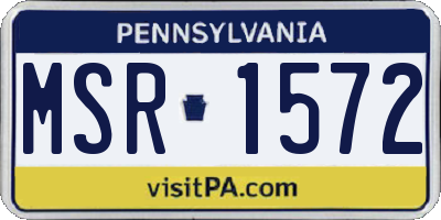 PA license plate MSR1572