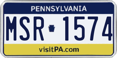 PA license plate MSR1574