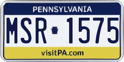PA license plate MSR1575