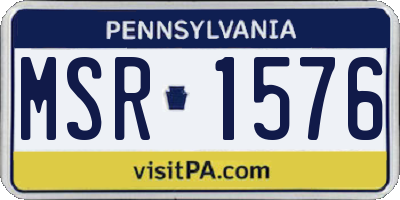 PA license plate MSR1576
