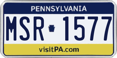 PA license plate MSR1577